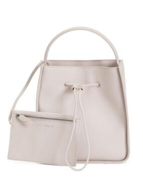 3.1 PHILLIP LIM Off White Leather Soleil Drawstring Bucket Bag